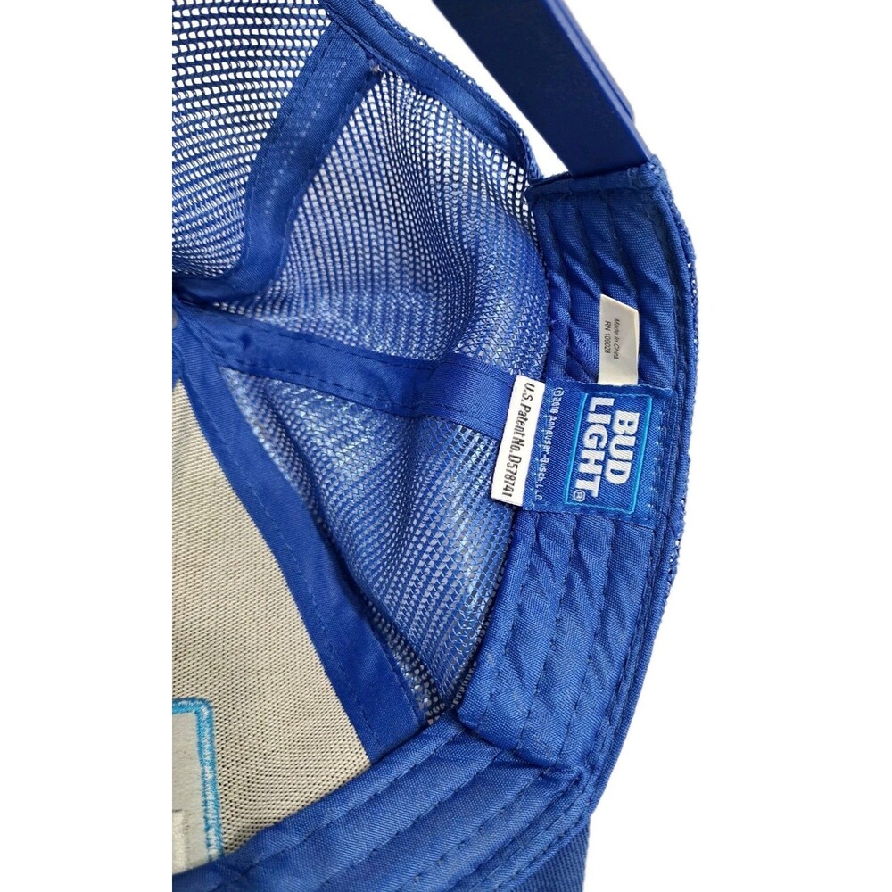 Bud Light Metal Beer Cap Bottle Opener Straw Hat Snapback Baseball Cap Trucker - Picture 8 of 8